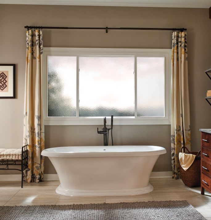Bathroom sliding windows
